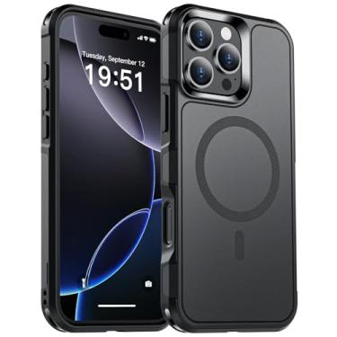 Imagem de SUPFINE Capa magnética para iPhone 16 Pro Max 2024, [compatível com MagSafe] [Proteção contra quedas de grau militar de 15 pés] [Design de camada dupla] Capa de telefone à prova de choque para iPhone