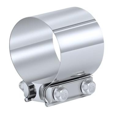 Imagem de Kshineni Braçadeira de escape, braçadeira de banda de junta de volta de 5,7 cm acoplador de aço inoxidável 5,7 cm braçadeira de banda de silenciador de escape