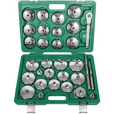 Imagem de V-SEK Conjunto de chaves de filtro de óleo, conjunto de soquetes de filtro de óleo, ferramenta de remoção de tampa de filtro de óleo, aço inoxidável de acionamento de 1,27 cm, 27 mm, 32 mm, 36 mm, 64