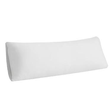 Imagem de Capa de travesseiro de corpo elástico - fronha longa de malha jersey para travesseiro corporal, 1 pacote - Fecho de envelope e não irrita a pele, macia e respirável para dormir, 51 x 137 cm, branca