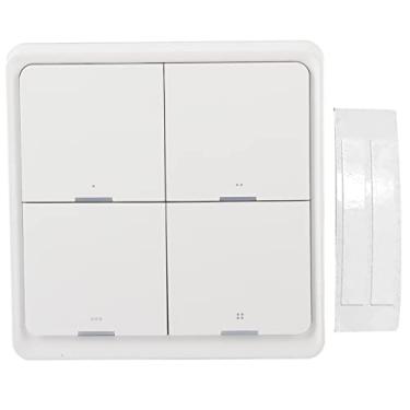 Imagem de Interruptor de Cena Sem Fio, Painel Inteligente de 4 Vias, Botão de Interruptor de Cena Inteligente de Parede Com Indicador LED, Controle Remoto de Aplicativo de Telefone Móvel