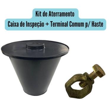 Imagem de Kit de Aterramento Caixa de Inspeção Cônica Terminal Para Haste Grande