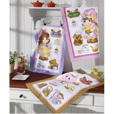 Imagem de Kit 36 Panos de Copa Felpudo Estampado Dohler Happy Kitchen
