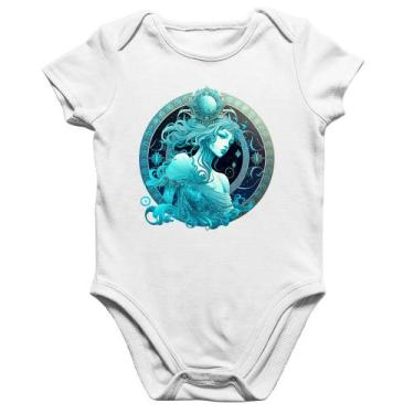 Imagem de Body Bebê Algodão Aquário Sígno - Foca na Moda, Branco, G