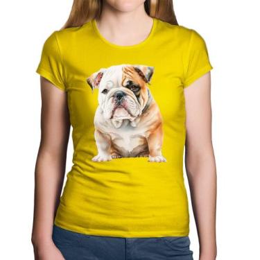 Imagem de Baby Look Algodão Bulldog-Inglês - Foca na Moda, Amarelo, G