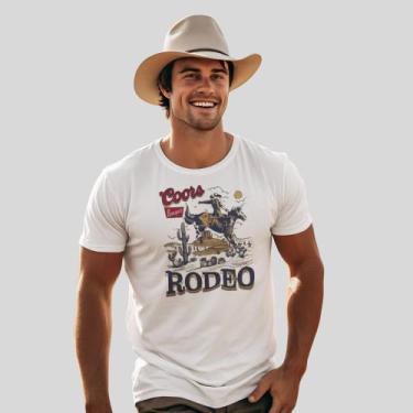 Imagem de Camiseta Masculina  Country Rodeio Pião Touro - Cold Life, G, Branco, 