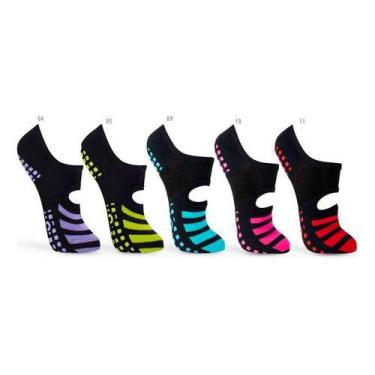 Imagem de 1 Par Meia Sapatilha Pilates Fitness Yoga Antiderrapante - Centope, 35