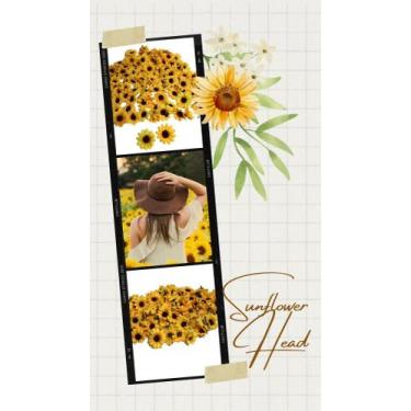 Imagem de KIT 100 MINI CABEÇAS DE GIRASSOL ARTIFICIAL, PEÇA, AMARELO, 4 CM /Deco