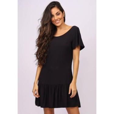 Imagem de Vestido Curto Viscose Detalhe nas Costas Preto - Amazonia Vital