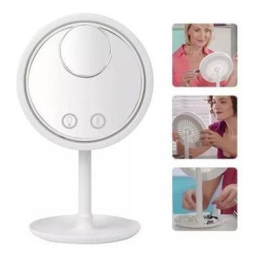 Imagem de Espelho De Led C/ Ventilador Mini Espelho Aumento Usb Pilha - oem, 5V