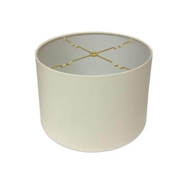 Imagem de Persiana para lâmpada traseira rígida de tambor raso da Royal Designs, Moderno, 17 x 18 x 11.5, Eggshell