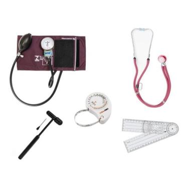 Imagem de Kit De Fisioterapia Com Martelo Buck Preto - P.A.MED,  Vinho
