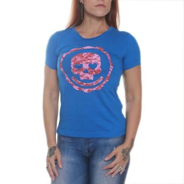Imagem de Tshirt heart bkf0103 azul - black skull - clothing (m), M, AZUL