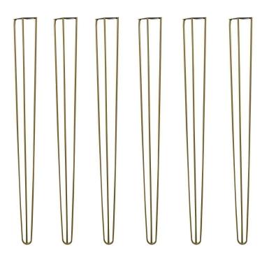 Imagem de Kit 6 Pés De Metal 90 Cm Aparador E Mesa De Canto Dourado