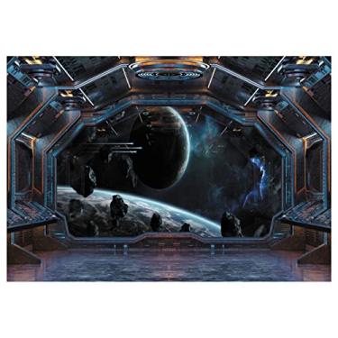 Imagem de YYNXSY Estação Espacial Fundo Nave Fotografia Fundo Ficção Científica Série de Tecnologia Filmagem de Vídeo Pequeno Filmagem de Vídeo Infantil Decoração Quarto de Aniversário Estúdio de Fundo 7X5FT YY-2006