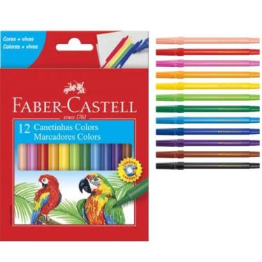 Imagem de Canetinhas Hidracor Hidrográficas Faber Castell Com 12 Cores Volta às 