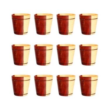 Imagem de Kit 12 Und Copinho De Pau Madeira 6x4cm - Colheres de Pau
