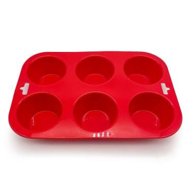 Imagem de Forma Para 6 Cupcakes de Silicone - Mozcada, U, VERMELHO
