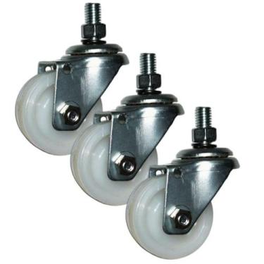 Imagem de (3pçs) Rodizio Giratorio Rosca 3/8'' Roda 2pol. Nylon 80kg - RODILINE