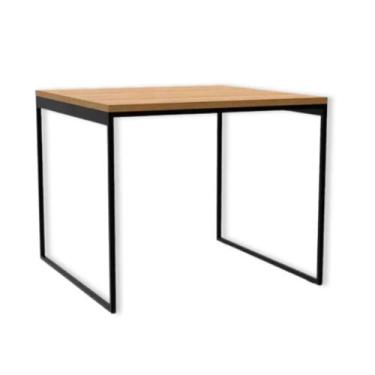 Imagem de Mesa Jantar Estilo Industrial 80x80 Maclavi Amadeirado para Sala de Ja