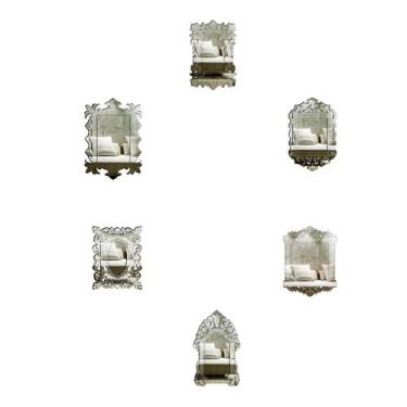 Imagem de Kit Espelhos Decorativos venezianos  Pegui Vieste 6 peças - CREATUS, p