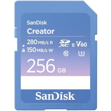 Imagem de SanDisk Cartão SD UHS-II Creator de 256 GB, velocidades de leitura de até 280 MB/s, para câmeras DSLR e sem espelho, 4K UHD, vídeo 6K, V60, 1 mês de Adobe Creative Cloud incluído - SDSDXEP-256G-GNCIS