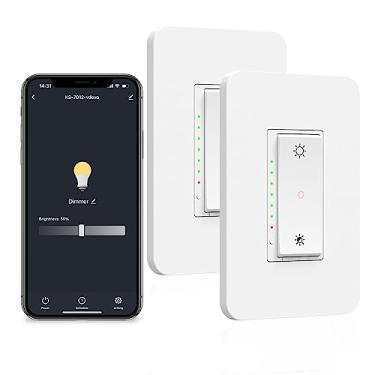 Imagem de Milfra Interruptor Dimmer Inteligente de 3 Vias Pacote com 2, 2 Interruptores de Luz Master de 3 Vias Reguláveis Compatível com Alexa Google Assistant Smartthings 2.4Ghz Wifi Interruptor Inteligente F