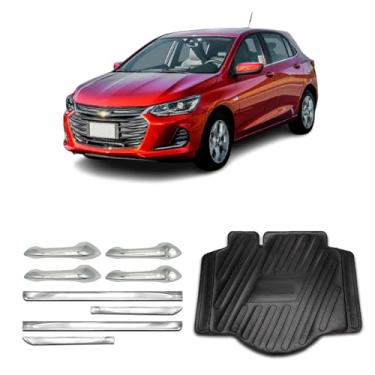 Imagem de Kit para Adaptável Para Onix 2020 2021 2022 2023 2024 Aplique Maçaneta 4 Portas C/2 Keyless Protetor de Porta-Malas Friso Lateral da Porta X-Treme.
