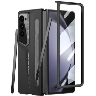 Imagem de YQODSZ Capa para Samsung Galaxy Z Fold 6 2024 com suporte colável para caneta S e caneta Stylus, Z Fold 6 5g capa para celular com protetor de tela, capa protetora para câmera Z Fold 6 preta
