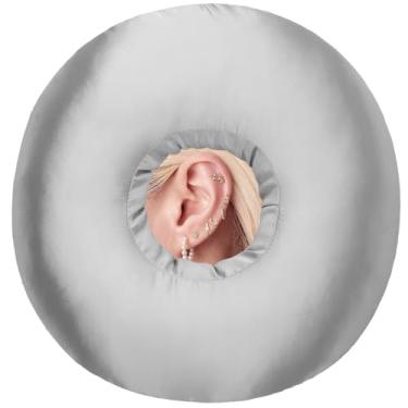 Imagem de Almofadas sedosas para piercing de orelha com furos para dor de ouvido, cartilagem lateral para dormir, almofada CNH, donut, pressão de ouvido, fones de ouvido em forma de O, protetor de alívio de