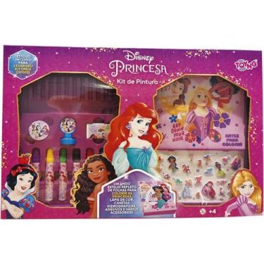Imagem de Maleta para Pintura Princesas KIT Pintura com Adesivos - TOYNG