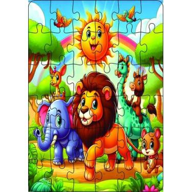 Imagem de Quebra-Cabeça Infantil Animais Floresta 36 Peças MDF 18x26 - Brothers 
