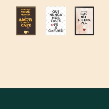 Imagem de Kit 3 Placas Decorativas Café 04 MDF 3mm 18x26 - Brothers Mineiros Dec
