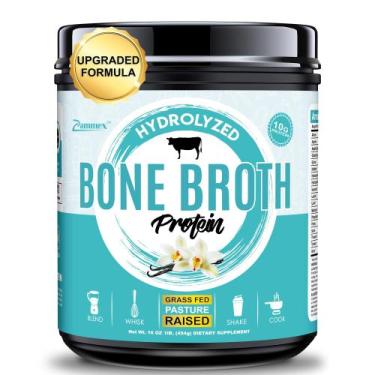 Imagem de Proteína em Pó Zammex Bone Broth - Baunilha - Carne Bovina Alimentada 