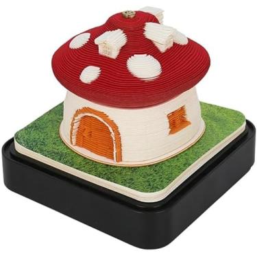 Imagem de Calendário 3D, calendário Des, almofadas artísticas, calendário de relógio 2025, calendário de escultura de papel 3D, calendário rasgado à mão da casa da árvore de cogumelo, para notas Taing