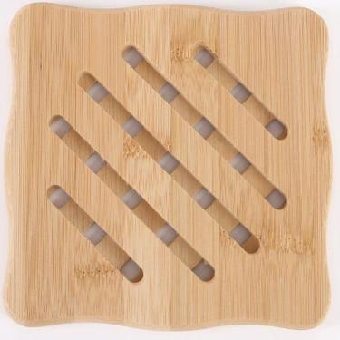 Imagem de Descanso de Panela Quadrado em Bambu 15x15cm - Bene Casa, Madeira