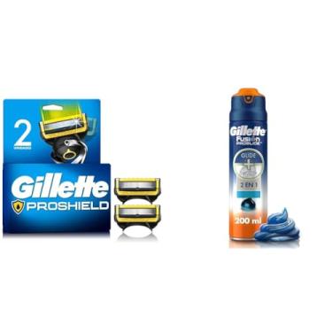 Imagem de Kit Gillette Carga Fusion Proshield 2 Unidades + Gel de Barbear Fusion Proglide 200ml