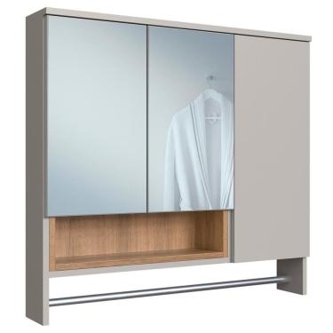 Imagem de Espelheira Com Toalheiro 3 Portas E Nicho 80 Cm Es9002 Mell Arenas Faem Mell Arenas