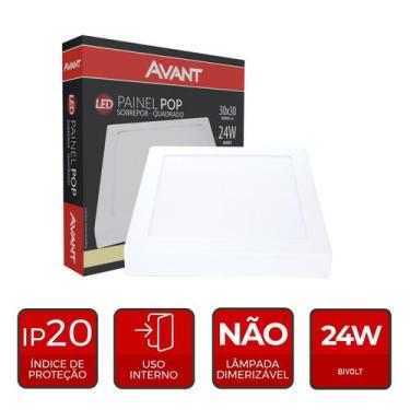 Imagem de Painel Led Quadrado Sobrepor 300x300MM 24W 4000K Bivolt - Avant
