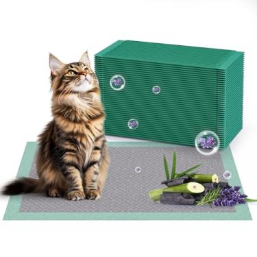 Imagem de Refis de almofadas para gatos para caixa de areia, perfumadas de lavanda 43 x 29 cm, controle de odores, almofadas de xixi para gatos com carvão ativado para sistema de areia Breeze (40