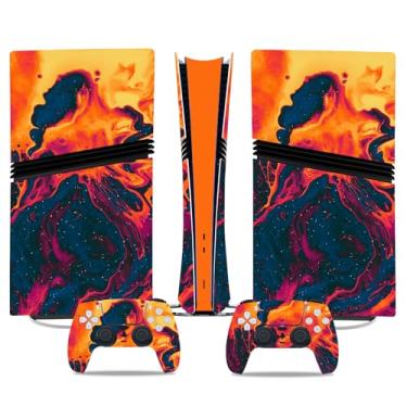 Imagem de Adesivo Skin para PS5 Pro Digital Edition, capa protetora de vinil para controle de console de jogos (chama)