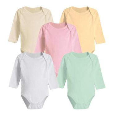 Imagem de Kit Enxoval Roupinhas de Bebê 5 Peças Body Manga Longa Liso - Koala Ba