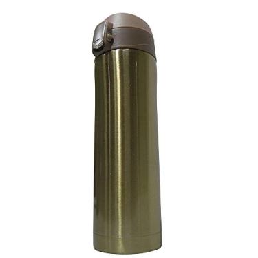 Imagem de Garrafa Termica Aço Inox 500ml Vacuo Quente Frio Agua Café Dourado