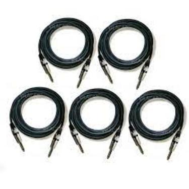 Imagem de Kit 05 Cabos P10 P10 1 Metro Para Instrumentos E Audio - VILACAB