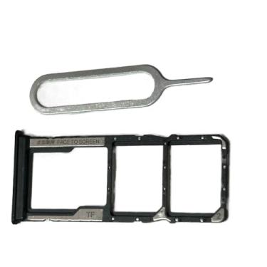 Imagem de zhxchzhi Bandeja de cartão SIM duplo OEM Suporte de solt para cartão SIM SD + pino compatível com Xiaomi Poco C75 peças pretas