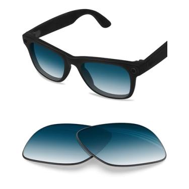 Imagem de BLAZERBUCK Lentes de reposição polarizadas anti-sal para óculos de sol RayBan Meta Wayfarer RW4006 50 mm, Gradiente azul - não polarizado, 0