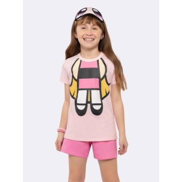 Imagem de Pijama Manga Curta Infantil Meninas Superpoderosas com Tapa Olho Acolc
