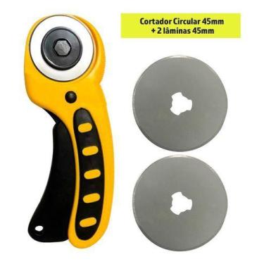 Imagem de Cortador Estilete Circular Manual 2 Discos 45 Tecidos Papel - Artmak