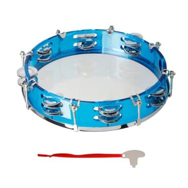 Imagem de Tambourine, 10 Polegadas de Tamburina de Pandeiro Dupla de 10 Polegadas Tambourine Drum Drum Hand Drum Percussion Instrument Com a Chave de Ajuste para a Performance da Igreja