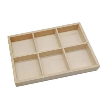 Imagem de Colaxi Pincéis de tinta para porta -lápis de madeira 6 Compartimento de compartimento Display Recipiente marcador de arte Organizador de caneta para mesa